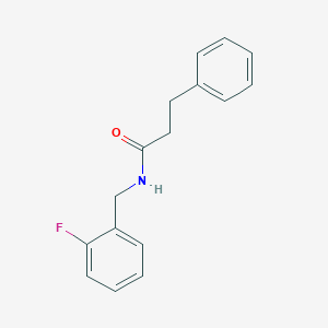 molecular formula C16H16FNO B4761127 N-[(2-fluorophenyl)methyl]-3-phenylpropanamide 