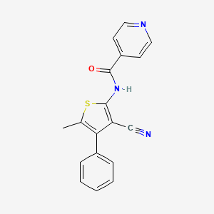 molecular formula C18H13N3OS B4761207 N-(3-cyano-5-methyl-4-phenylthiophen-2-yl)pyridine-4-carboxamide 