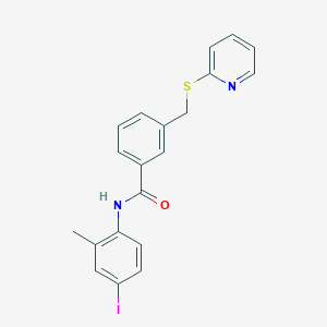 molecular formula C20H17IN2OS B4761300 N-(4-iodo-2-methylphenyl)-3-[(pyridin-2-ylsulfanyl)methyl]benzamide 