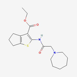 molecular formula C18H26N2O3S B4761520 ethyl 2-[2-(azepan-1-yl)acetamido]-4H,5H,6H-cyclopenta[b]thiophene-3-carboxylate 