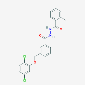 molecular formula C22H18Cl2N2O3 B4761619 N'~1~-{3-[(2,5-DICHLOROPHENOXY)METHYL]BENZOYL}-2-METHYLBENZOHYDRAZIDE 