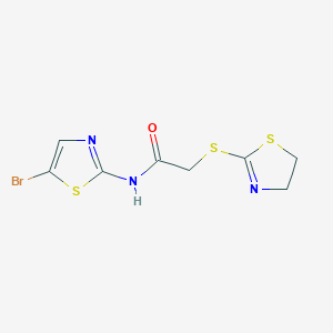 molecular formula C8H8BrN3OS3 B4761679 N~1~-(5-BROMO-1,3-THIAZOL-2-YL)-2-(4,5-DIHYDRO-1,3-THIAZOL-2-YLSULFANYL)ACETAMIDE 