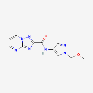 molecular formula C11H11N7O2 B4761861 N~2~-[1-(METHOXYMETHYL)-1H-PYRAZOL-4-YL][1,2,4]TRIAZOLO[1,5-A]PYRIMIDINE-2-CARBOXAMIDE 