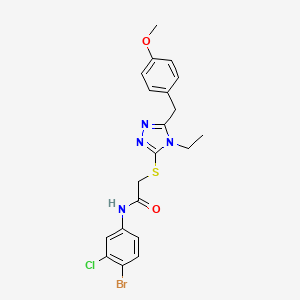 molecular formula C20H20BrClN4O2S B4761969 N-(4-bromo-3-chlorophenyl)-2-{[4-ethyl-5-(4-methoxybenzyl)-4H-1,2,4-triazol-3-yl]sulfanyl}acetamide 