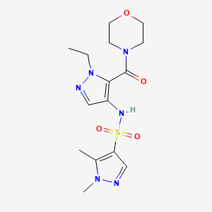 molecular formula C15H22N6O4S B4762071 N~4~-[1-ETHYL-5-(MORPHOLINOCARBONYL)-1H-PYRAZOL-4-YL]-1,5-DIMETHYL-1H-PYRAZOLE-4-SULFONAMIDE 