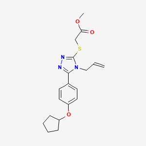 molecular formula C19H23N3O3S B4762421 METHYL 2-({4-ALLYL-5-[4-(CYCLOPENTYLOXY)PHENYL]-4H-1,2,4-TRIAZOL-3-YL}SULFANYL)ACETATE 