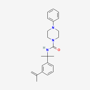 molecular formula C23H29N3O B4762437 4-phenyl-N-[2-(3-prop-1-en-2-ylphenyl)propan-2-yl]piperazine-1-carboxamide 