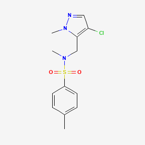 molecular formula C13H16ClN3O2S B4762592 N-[(4-CHLORO-1-METHYL-1H-PYRAZOL-5-YL)METHYL]-N,4-DIMETHYL-1-BENZENESULFONAMIDE 