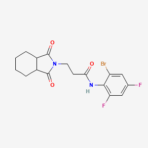 molecular formula C17H17BrF2N2O3 B4762605 N~1~-(2-BROMO-4,6-DIFLUOROPHENYL)-3-(1,3-DIOXOOCTAHYDRO-2H-ISOINDOL-2-YL)PROPANAMIDE 
