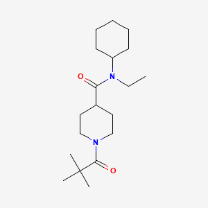 molecular formula C19H34N2O2 B4762619 N-cyclohexyl-1-(2,2-dimethylpropanoyl)-N-ethylpiperidine-4-carboxamide 