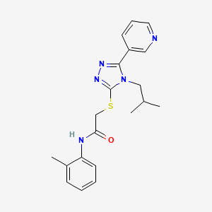 molecular formula C20H23N5OS B4762673 N-(2-methylphenyl)-2-{[4-(2-methylpropyl)-5-(pyridin-3-yl)-4H-1,2,4-triazol-3-yl]sulfanyl}acetamide 