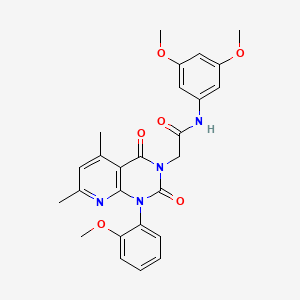molecular formula C26H26N4O6 B4762685 N-(3,5-DIMETHOXYPHENYL)-2-[1-(2-METHOXYPHENYL)-5,7-DIMETHYL-2,4-DIOXO-1H,2H,3H,4H-PYRIDO[2,3-D]PYRIMIDIN-3-YL]ACETAMIDE 