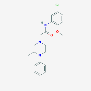 molecular formula C21H26ClN3O2 B4762899 N-(5-chloro-2-methoxyphenyl)-2-[3-methyl-4-(4-methylphenyl)piperazin-1-yl]acetamide 