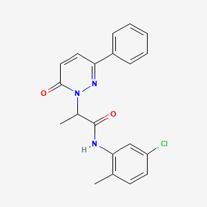 molecular formula C20H18ClN3O2 B4762943 N-(5-chloro-2-methylphenyl)-2-(6-oxo-3-phenylpyridazin-1(6H)-yl)propanamide 