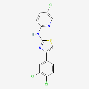 molecular formula C14H8Cl3N3S B4763133 N-(5-chloropyridin-2-yl)-4-(3,4-dichlorophenyl)-1,3-thiazol-2-amine 