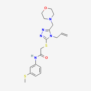 molecular formula C19H25N5O2S2 B4763252 N-[3-(methylsulfanyl)phenyl]-2-{[5-(morpholin-4-ylmethyl)-4-(prop-2-en-1-yl)-4H-1,2,4-triazol-3-yl]sulfanyl}acetamide 
