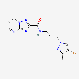 molecular formula C13H14BrN7O B4763365 N~2~-[3-(4-BROMO-3-METHYL-1H-PYRAZOL-1-YL)PROPYL][1,2,4]TRIAZOLO[1,5-A]PYRIMIDINE-2-CARBOXAMIDE 