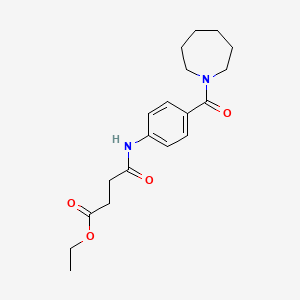 molecular formula C19H26N2O4 B4763438 Ethyl 4-{[4-(azepan-1-ylcarbonyl)phenyl]amino}-4-oxobutanoate 