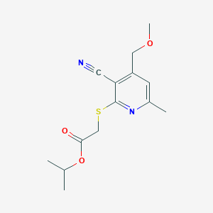 molecular formula C14H18N2O3S B4763491 Propan-2-yl {[3-cyano-4-(methoxymethyl)-6-methylpyridin-2-yl]sulfanyl}acetate 
