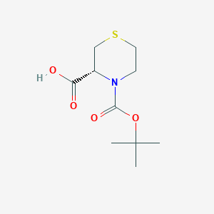 molecular formula C10H17NO4S B047637 (R)-4-Boc-thiomorpholine-3-carboxylic acid CAS No. 114525-81-4