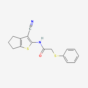 molecular formula C16H14N2OS2 B4763818 N-{3-CYANO-4H5H6H-CYCLOPENTA[B]THIOPHEN-2-YL}-2-(PHENYLSULFANYL)ACETAMIDE 