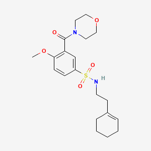 molecular formula C20H28N2O5S B4763840 N-[2-(cyclohex-1-en-1-yl)ethyl]-4-methoxy-3-(morpholin-4-ylcarbonyl)benzenesulfonamide 
