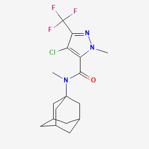 molecular formula C17H21ClF3N3O B4763913 N-(1-ADAMANTYL)-4-CHLORO-N,1-DIMETHYL-3-(TRIFLUOROMETHYL)-1H-PYRAZOLE-5-CARBOXAMIDE 