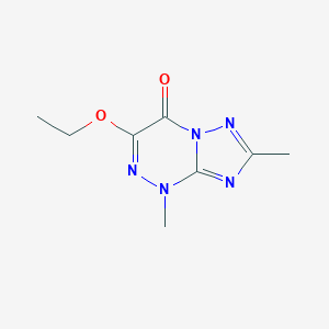 molecular formula C8H11N5O2 B047640 [1,2,4]Triazolo[5,1-c][1,2,4]triazin-4(1H)-one,3-ethoxy-1,7-dimethyl-(9CI) CAS No. 123606-04-2