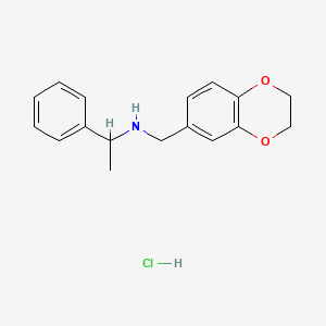 molecular formula C17H20ClNO2 B4764059 N-(2,3-dihydro-1,4-benzodioxin-6-ylmethyl)-1-phenylethanamine;hydrochloride 