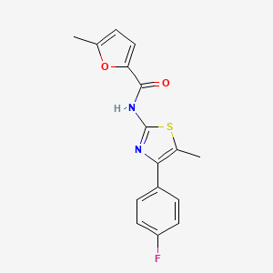 molecular formula C16H13FN2O2S B4764194 N-[4-(4-FLUOROPHENYL)-5-METHYL-13-THIAZOL-2-YL]-5-METHYLFURAN-2-CARBOXAMIDE 