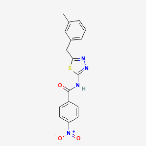 molecular formula C17H14N4O3S B4764333 N-[5-[(3-methylphenyl)methyl]-1,3,4-thiadiazol-2-yl]-4-nitrobenzamide 