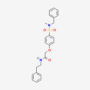 molecular formula C24H26N2O4S B4764501 2-[4-[benzyl(methyl)sulfamoyl]phenoxy]-N-(2-phenylethyl)acetamide 