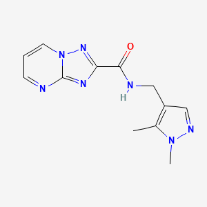 molecular formula C12H13N7O B4764533 N-[(1,5-dimethylpyrazol-4-yl)methyl]-[1,2,4]triazolo[1,5-a]pyrimidine-2-carboxamide 