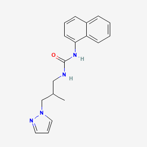 molecular formula C18H20N4O B4764545 N-[2-METHYL-3-(1H-PYRAZOL-1-YL)PROPYL]-N'-(1-NAPHTHYL)UREA 