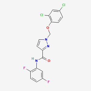 molecular formula C17H11Cl2F2N3O2 B4764597 1-[(2,4-DICHLOROPHENOXY)METHYL]-N~3~-(2,5-DIFLUOROPHENYL)-1H-PYRAZOLE-3-CARBOXAMIDE 