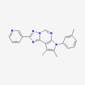 molecular formula C21H18N6 B4764697 8,9-DIMETHYL-7-(3-METHYLPHENYL)-2-(3-PYRIDYL)-7H-PYRROLO[3,2-E][1,2,4]TRIAZOLO[1,5-C]PYRIMIDINE 