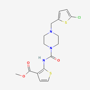 molecular formula C16H18ClN3O3S2 B4764711 METHYL 2-[({4-[(5-CHLORO-2-THIENYL)METHYL]PIPERAZINO}CARBONYL)AMINO]-3-THIOPHENECARBOXYLATE 
