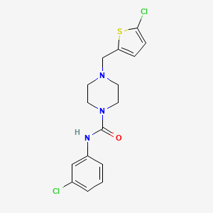 molecular formula C16H17Cl2N3OS B4764886 N-(3-chlorophenyl)-4-[(5-chlorothiophen-2-yl)methyl]piperazine-1-carboxamide 