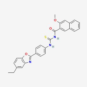 molecular formula C28H23N3O3S B4765131 N-{[4-(5-ethyl-1,3-benzoxazol-2-yl)phenyl]carbamothioyl}-3-methoxynaphthalene-2-carboxamide 
