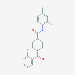molecular formula C21H23FN2O2 B4765163 N-(2,4-dimethylphenyl)-1-(2-fluorobenzoyl)piperidine-4-carboxamide 