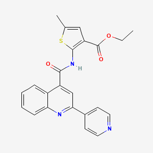 molecular formula C23H19N3O3S B4765281 ETHYL 5-METHYL-2-[2-(PYRIDIN-4-YL)QUINOLINE-4-AMIDO]THIOPHENE-3-CARBOXYLATE 