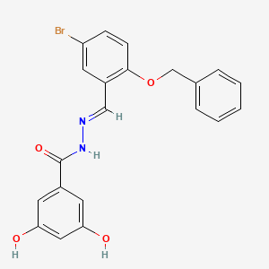 molecular formula C21H17BrN2O4 B4765339 N'-[2-(benzyloxy)-5-bromobenzylidene]-3,5-dihydroxybenzohydrazide 