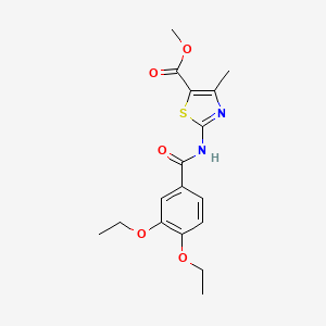 molecular formula C17H20N2O5S B4765363 METHYL 2-(3,4-DIETHOXYBENZAMIDO)-4-METHYL-1,3-THIAZOLE-5-CARBOXYLATE 