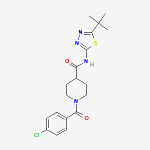 molecular formula C19H23ClN4O2S B4765453 N-(5-tert-butyl-1,3,4-thiadiazol-2-yl)-1-(4-chlorobenzoyl)piperidine-4-carboxamide 