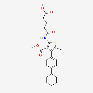 molecular formula C24H29NO5S B4765456 5-{[4-(4-cyclohexylphenyl)-3-(methoxycarbonyl)-5-methylthiophen-2-yl]amino}-5-oxopentanoic acid CAS No. 883545-50-4