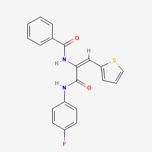 molecular formula C20H15FN2O2S B4765494 N-[(E)-3-(4-fluoroanilino)-3-oxo-1-thiophen-2-ylprop-1-en-2-yl]benzamide 