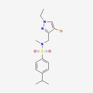 molecular formula C16H22BrN3O2S B4765592 N-[(4-BROMO-1-ETHYL-1H-PYRAZOL-3-YL)METHYL]-4-ISOPROPYL-N-METHYL-1-BENZENESULFONAMIDE 