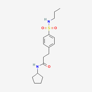 molecular formula C17H26N2O3S B4765606 N-cyclopentyl-3-[4-(propylsulfamoyl)phenyl]propanamide 