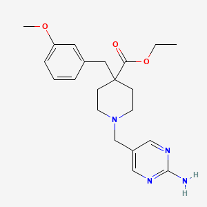 molecular formula C21H28N4O3 B4765650 ethyl 1-[(2-amino-5-pyrimidinyl)methyl]-4-(3-methoxybenzyl)-4-piperidinecarboxylate 