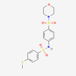 molecular formula C17H20N2O5S3 B4765735 4-(methylthio)-N-[4-(4-morpholinylsulfonyl)phenyl]benzenesulfonamide 
